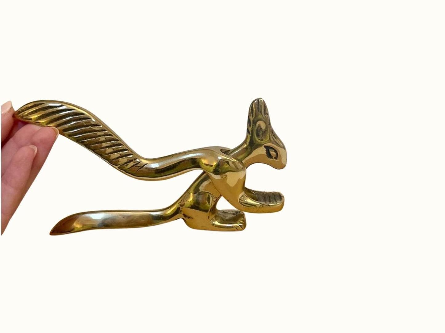 Vintage Mid-Century Brass Squirrel Nutcracker Décor