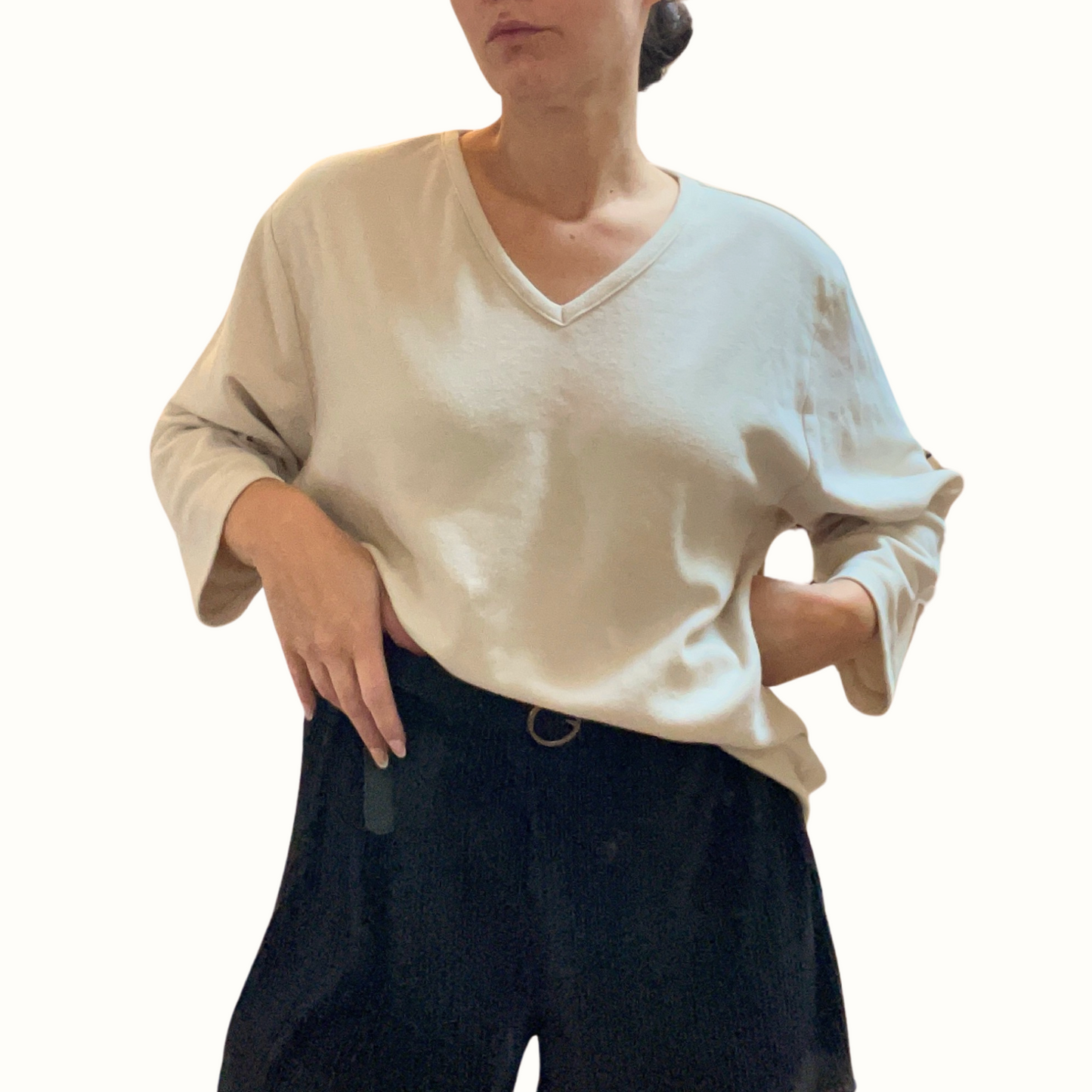 Vintage Cream Sweater Shirt Top- Sag Harbor Sport