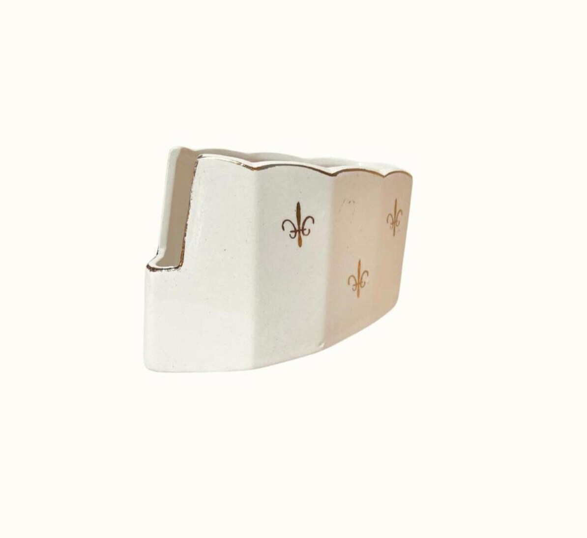 Vintage Gold Fleur de Lis Flatware Caddy / Trinket Dish
