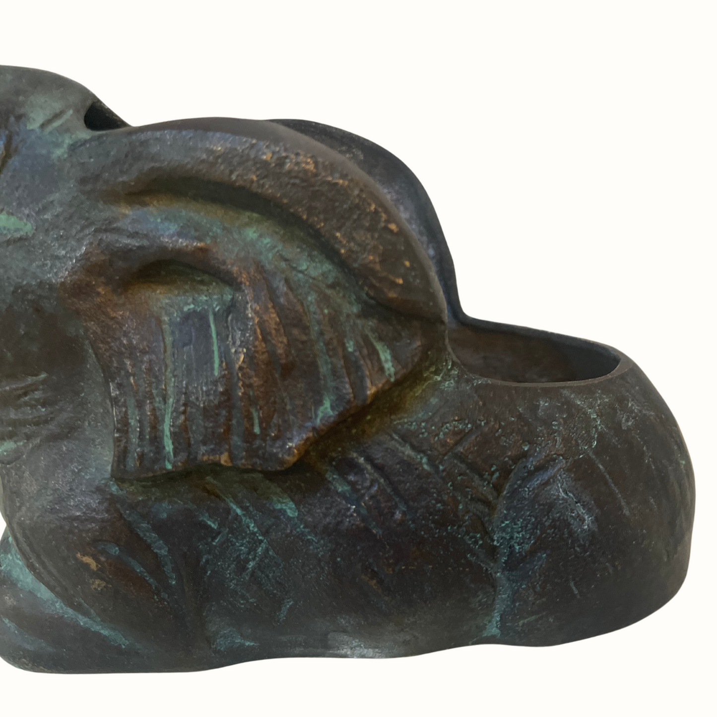 Vintage Bronze Elephant Planter, Korea