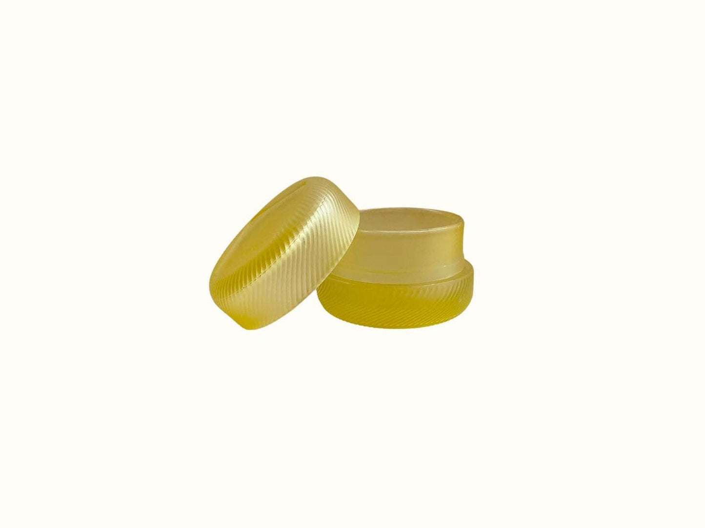 Vintage Yellow Glass Trinket Dish w/ Lid