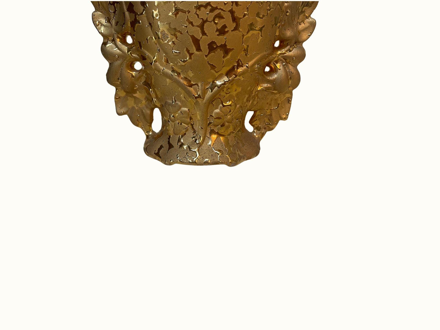 Vintage Weeping Bright Gold Hand Decorated Ceramic Vase