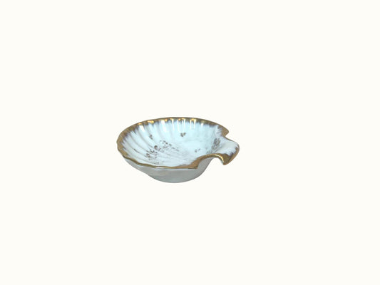 Vintage "Pate de Limoges France" Porcelain Clam Shell Soap or Trinket Dish