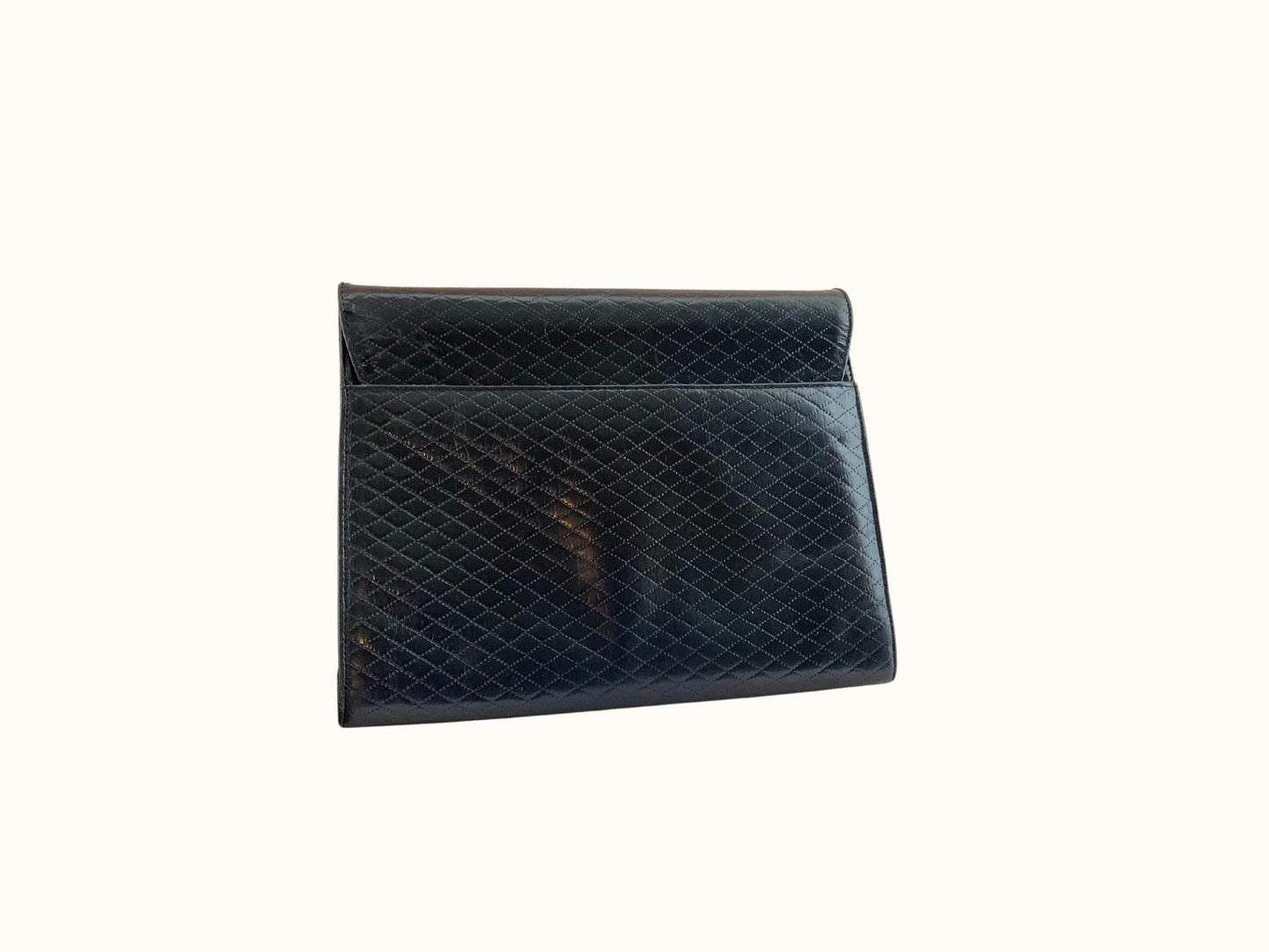 Vintage Albert Nipon Black Quilted Clutch Bag / Purse