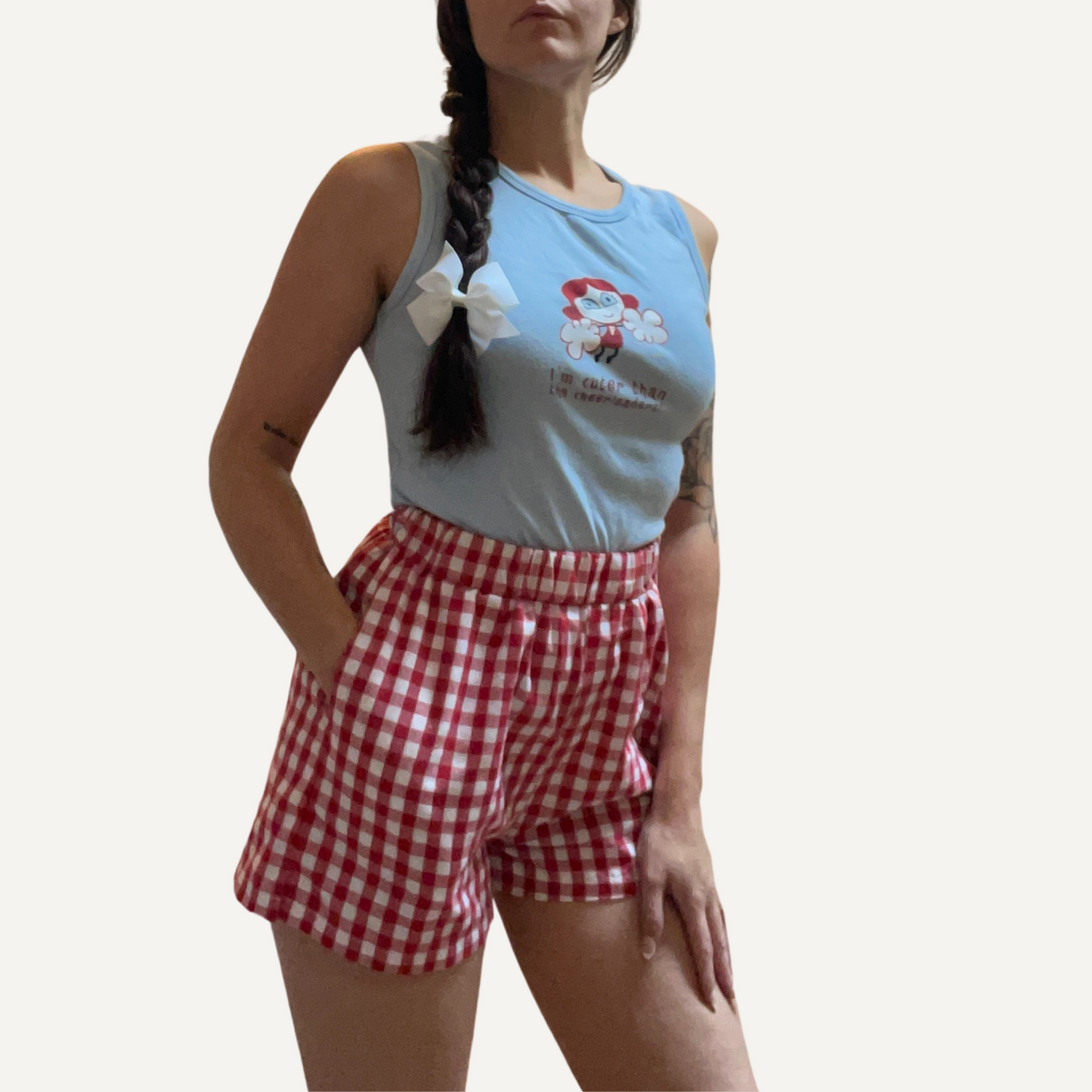 Vintage Baby Blue Tank Top- "Cuter Than The Cheerleaders"