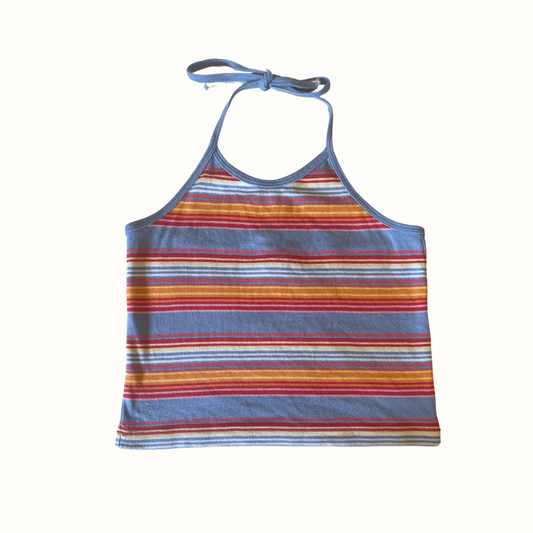 Vintage Colorful Striped Halter Tank Top- Old Navy