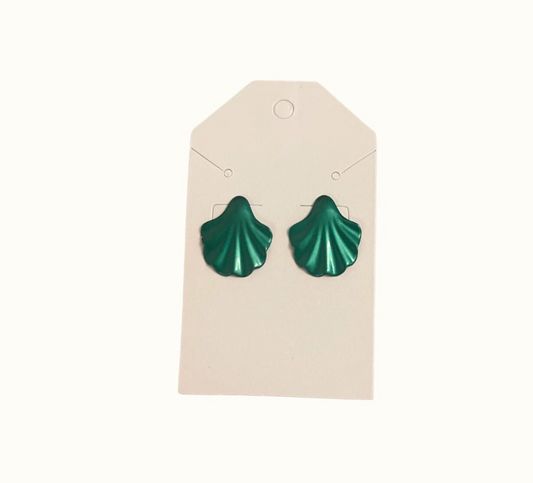 Vintage Green Sea Shell Earrings