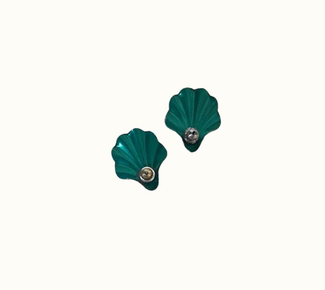Vintage Green Sea Shell Earrings