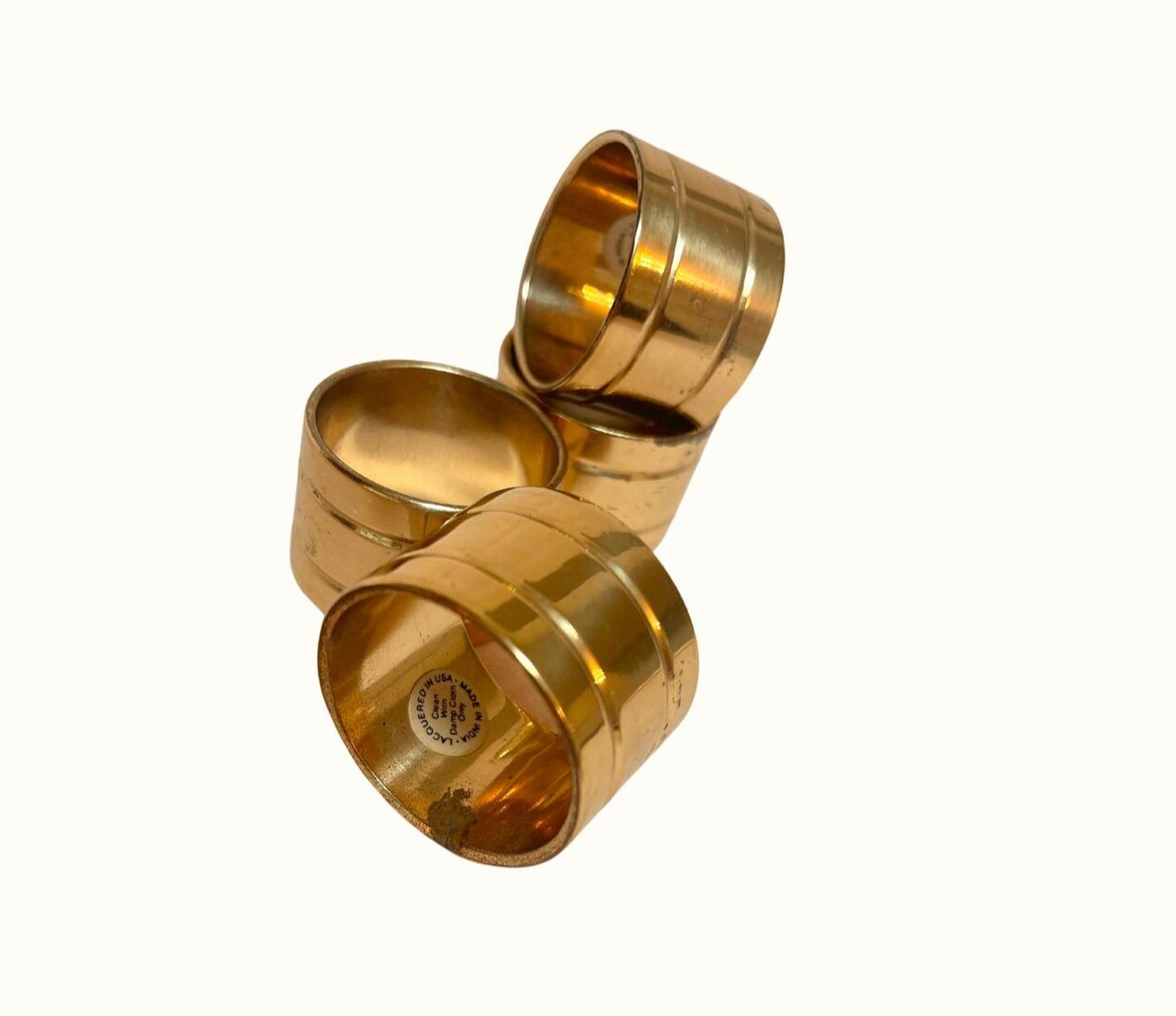 Vintage Brass Napkin Rings (4pc set)