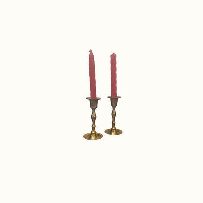 Vintage Mini Brass Candlestick Holders