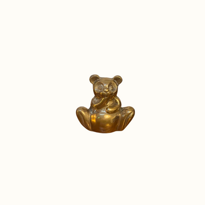 Vintage Brass Teddy Bear Panda Figurine