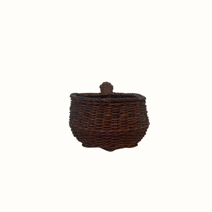 Vintage Turtle Wicker Weaved Basket Planter