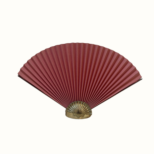 Vintage Pink Accordion Fan Gold Brass Clam Seashell Hollywood Regency Lamp