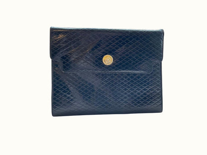 Vintage Albert Nipon Black Quilted Clutch Bag / Purse