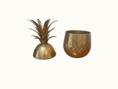 Vintage Brass Pineapple, Hollywood Regency Container, Ice Bucket, Candlestick Holder