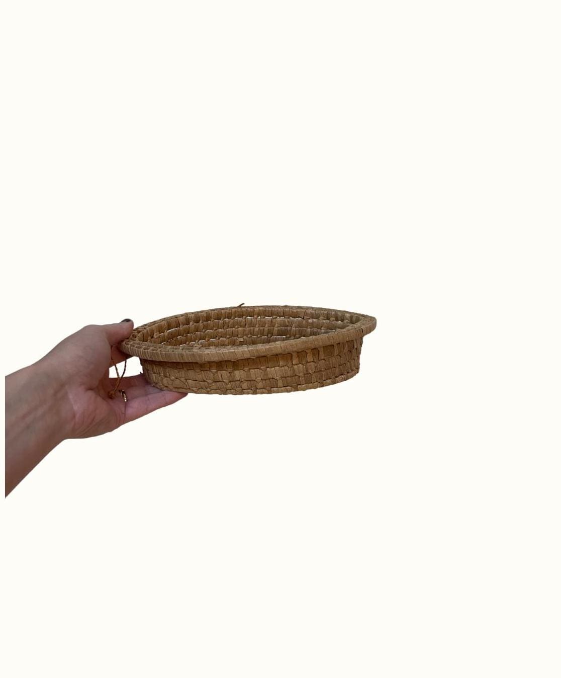 Vintage Open Coil Hand Woven Small Basket