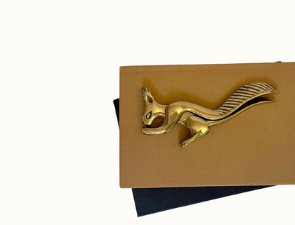 Vintage Mid-Century Brass Squirrel Nutcracker Décor